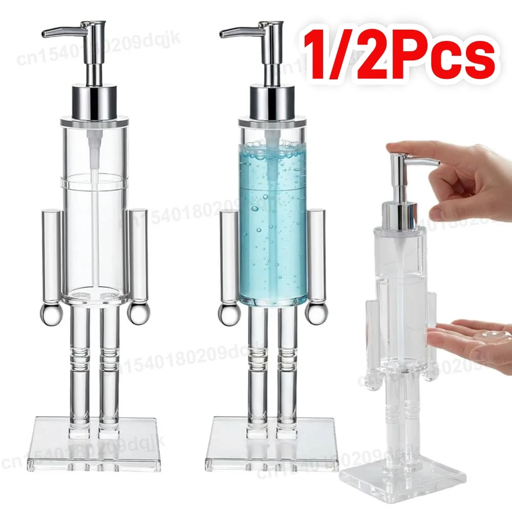 

1-2PCS Nutcracker Soap Dispenser, Clear Acrylic Nutcracker Soap Dispenser, Decorative Soapdispenser,Christmas Hand Soaps Bottle