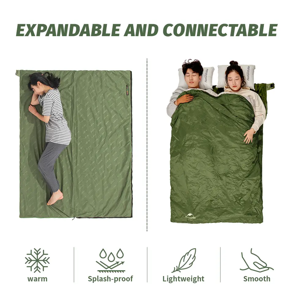 كيس نوم Naturehike lw180 خفيف الوزن من القطن لفصل الربيع والصيف مناسب للمشي والتخييم في الهواء الطلق - 4