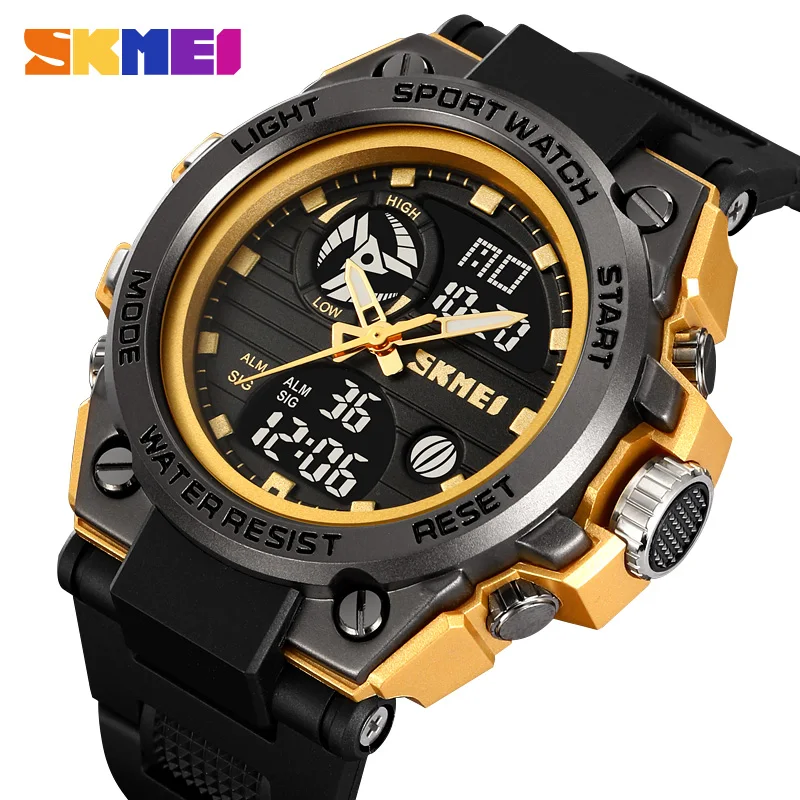 SKMEI Creative Electronic Watches Waterproof Multifunction Chrono Watch Double Display Digital Wristwatches For Men reloj hombre