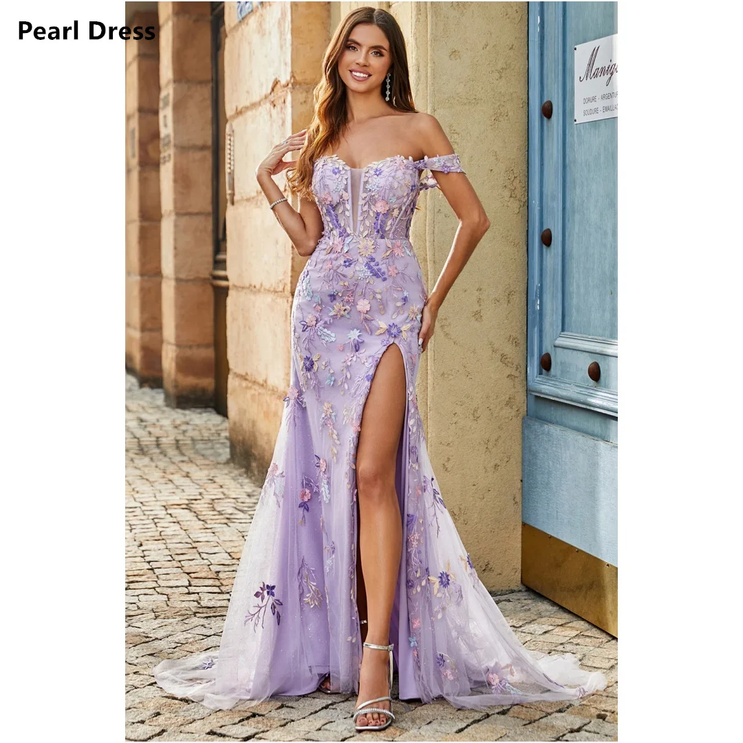 

Pearl Custom Made Luxury Prom Dress 2025 Elegant Party Dresses for Special Occasions Flower Lace Robe De Cocktail Femme Mermaid