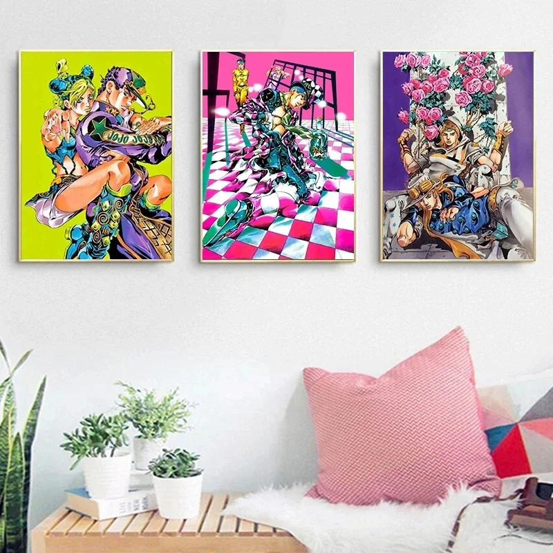 JoJo\'s Bizarre Adventure Poster Picture Japanese Anime Characters Canvas Painting Wall Art Living Room Boy Bedroom Decoration