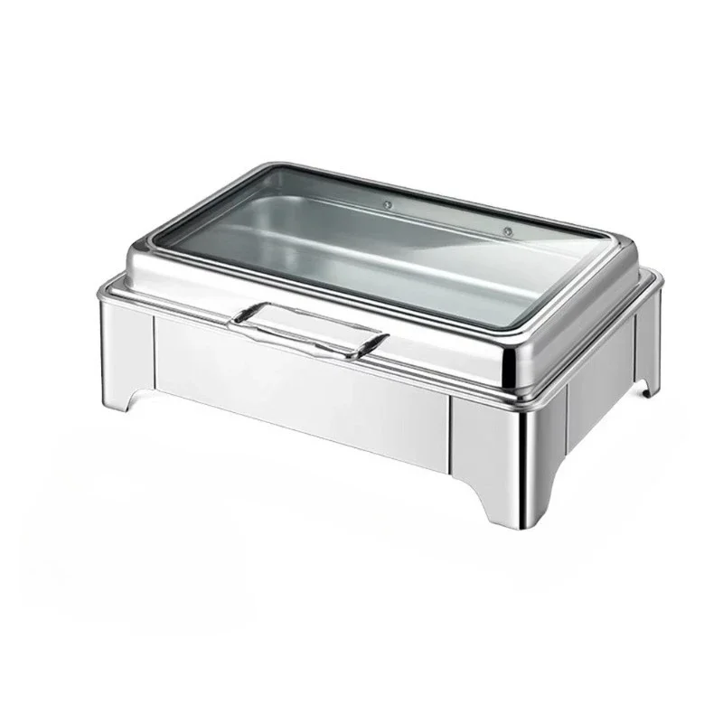 

Full glass window commercial stainless steel hotel restaurant buffet kitchen equipment 9L food heater hot pot