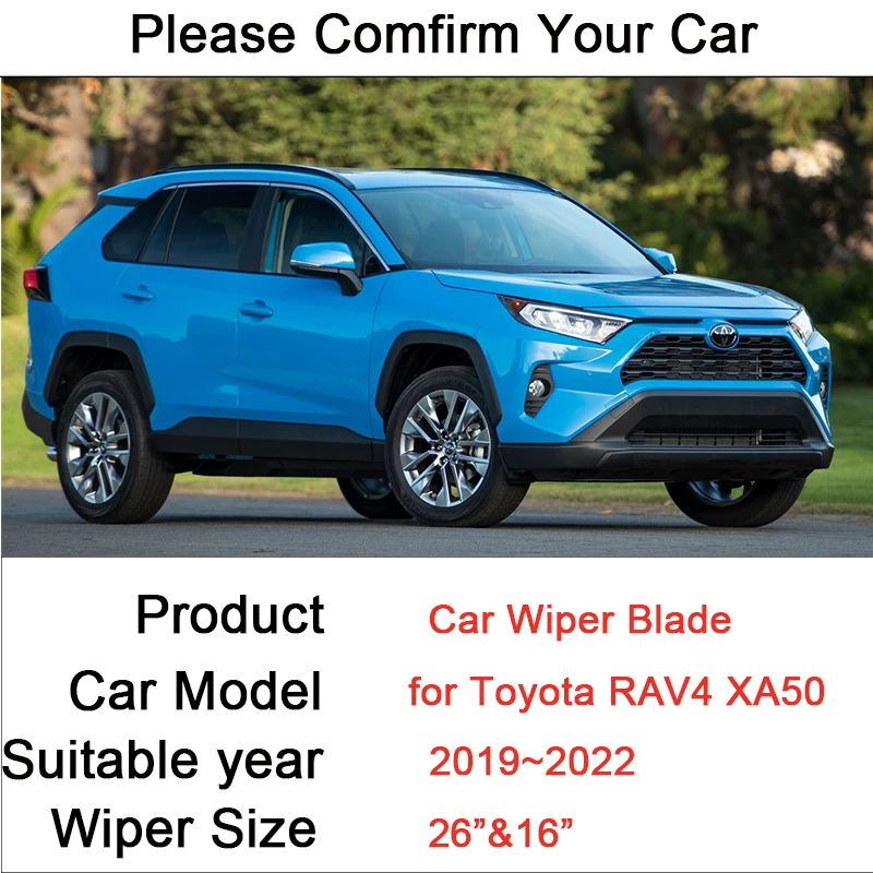 For Toyota RAV4 XA50 2019~2022 RAV 4 XA 50 SUV Car Wiper Blades Rubber Wiper Snow Scraping Front Windshield Brushes Accessories