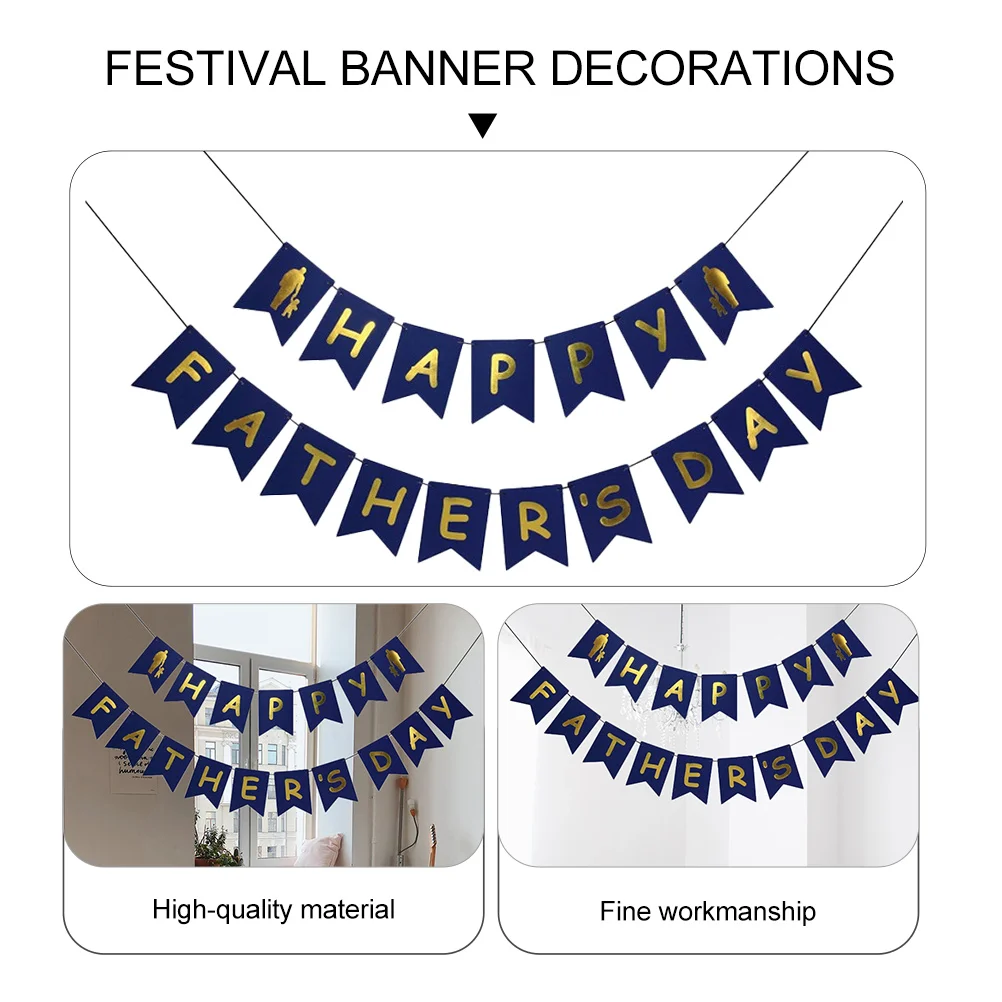

1 set Premium Material Father's Day Party Decorative Banners Photo Props Kids Friends Festival Banner Decorations Home