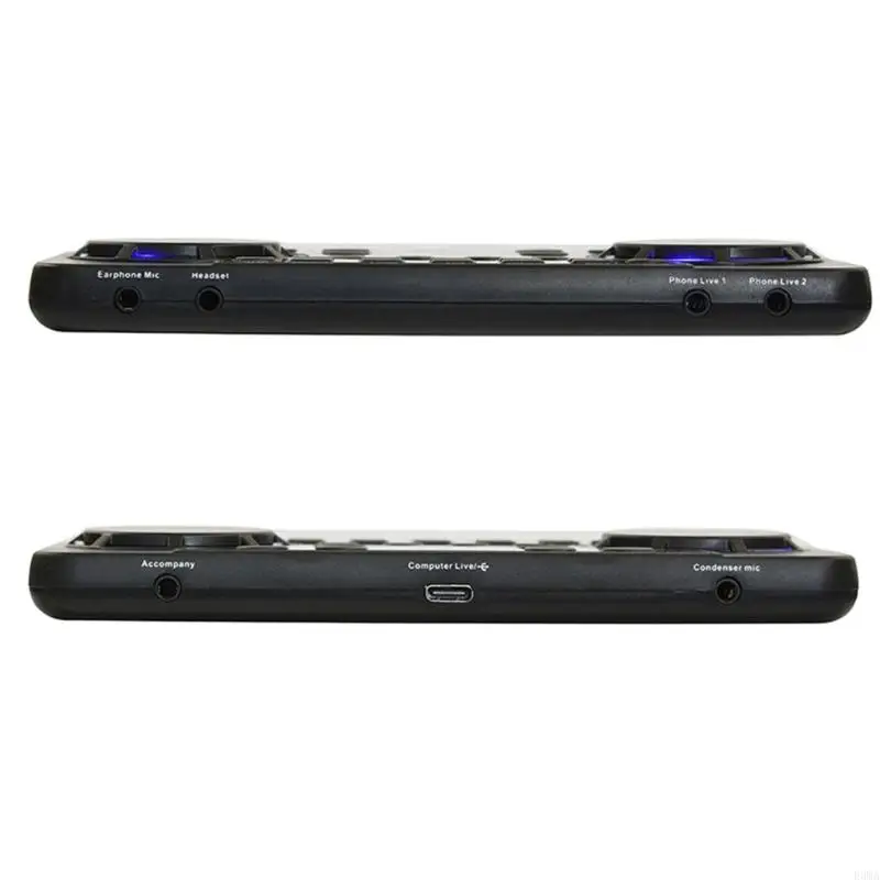 F3MA Portable Live Sound Card Mixer Streaming Sound Voice Changer Podcast DJ Mixer Board for Karaoke Recording