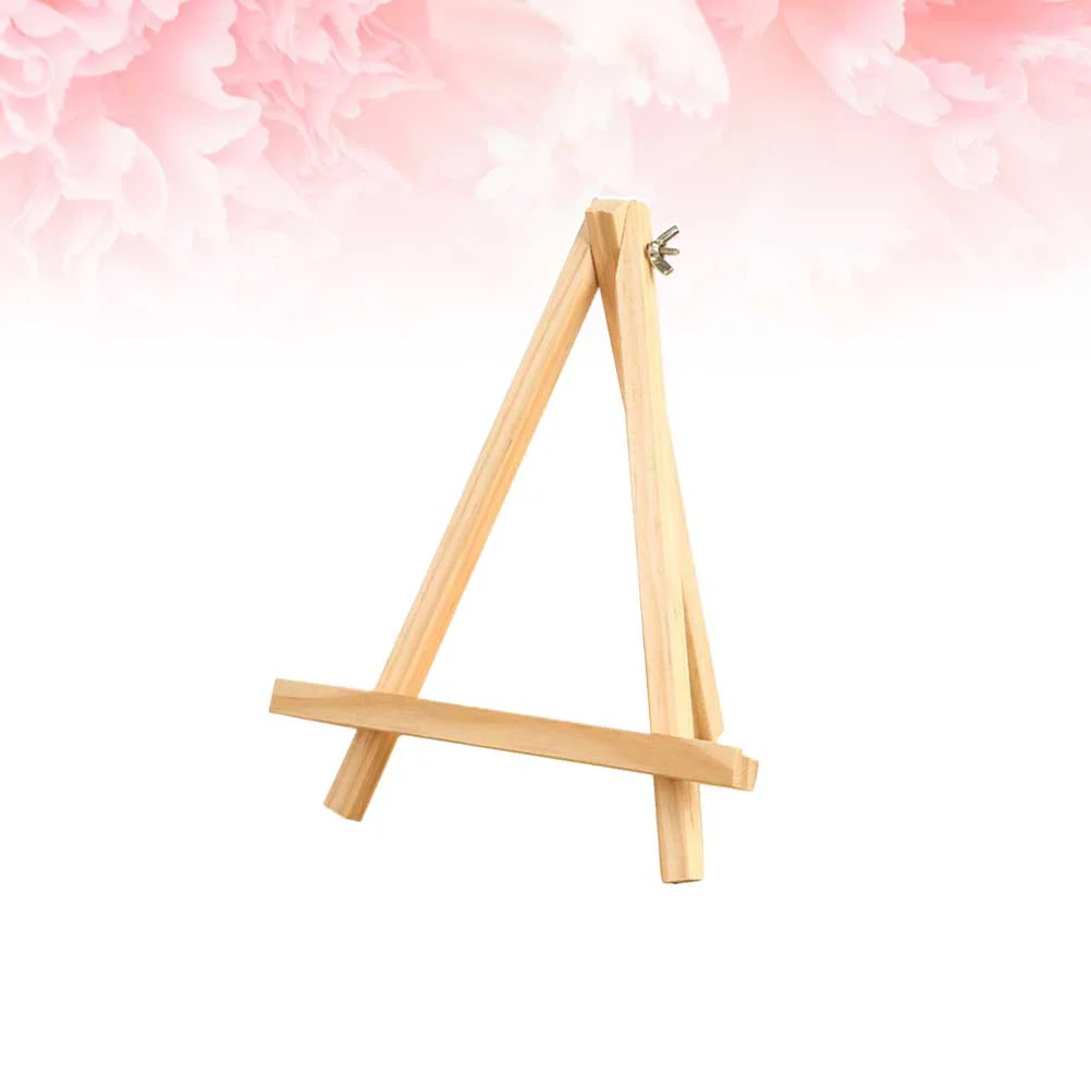 2Pcs Mini Easels Solid Wood Calendar Display Rack Triangle Easels Painting Holder Light Yellow (18x24cm Style Metal)