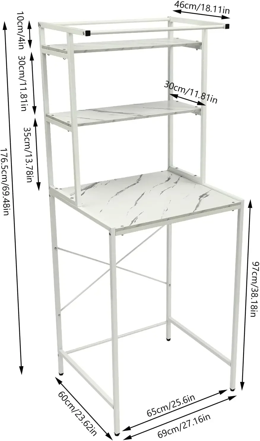 

Washer and Dryer Storage Shelf Bathroom Space Saving Organizer Rack Standing Rack