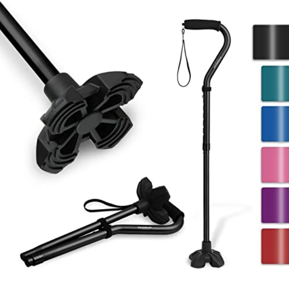 Collapsible Telescopic Folding Cane Elder Cane LED With Alarm Walking Trusty Sticks Elder Crutches For Mothers The Elder Fathers