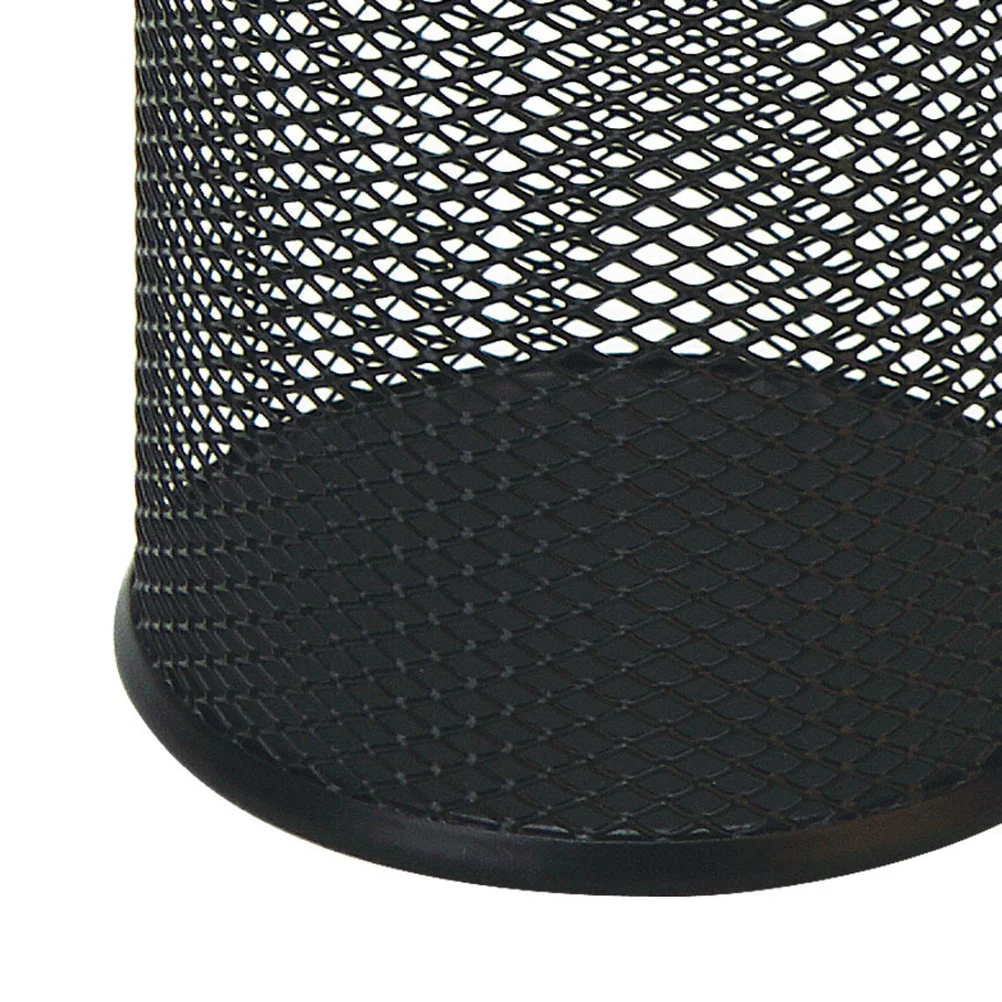 

2Pcs Iron Art Pen Container Set Lightweight Sturdy Mesh Metal Table Tidy Black Pencil Holder Brush Pot,pen Container Set