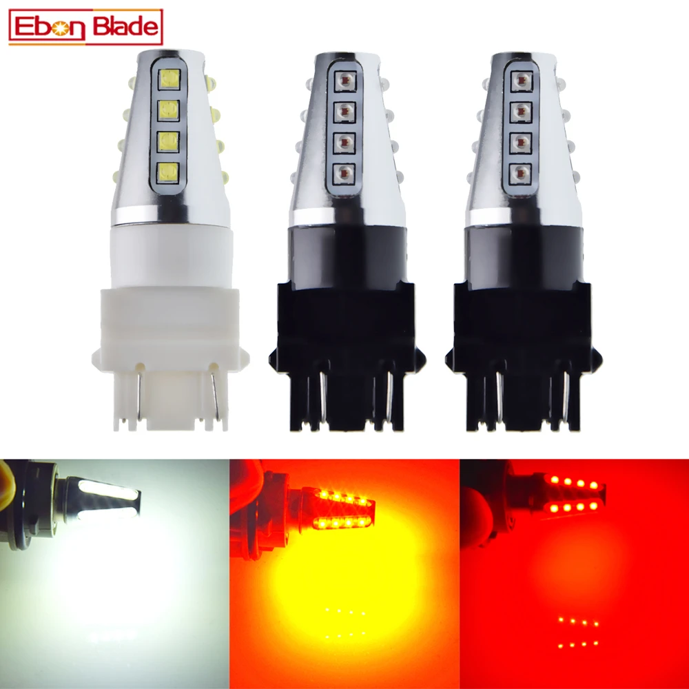 

2 x T25 3157 p27/7w 3156 p27W 80W Auto LED Bulb Car Reverse Brake Light Turn Signal Backup DRL Lamp White Red Amber 12V