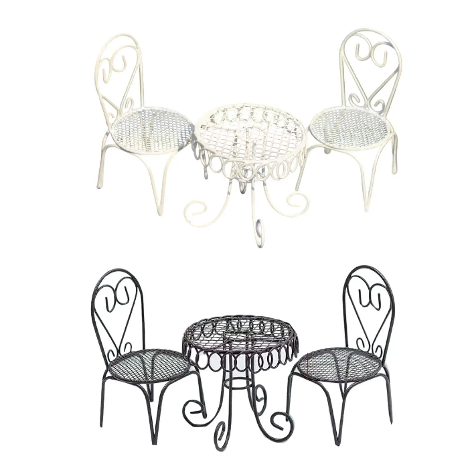 Ensemble de meubles pour maison de poupée, Mini Table et chaises, accessoires Photo modernes, échelle 1/12