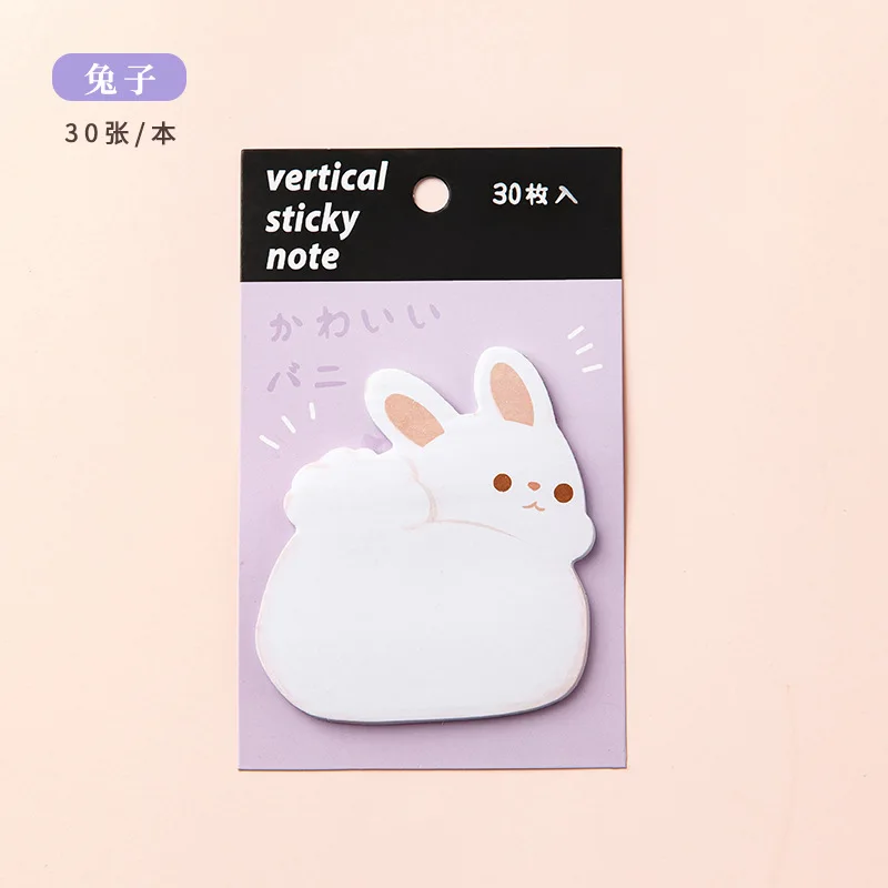 30Sheets/Pack Cartoon Sticky Notes Kawaii Penguin Pig Bear Cat Memo Pads Sticker Student Gifts Stationery School Office Supplies