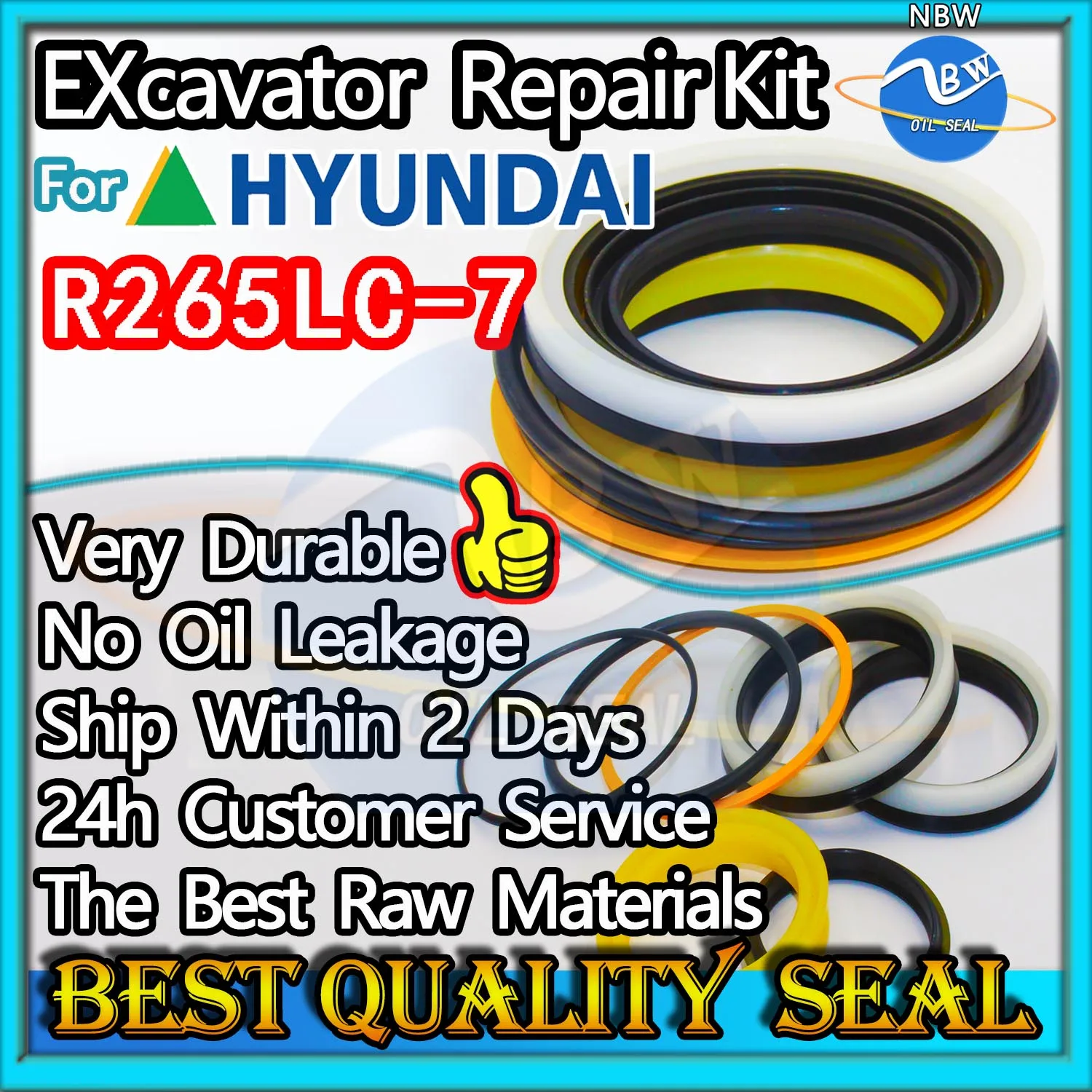 

For Hyundai R265LC-7 Repair Kit Excavator Oil Seal ARM Bucket Hydraulic Pump Digger Clamshell Shovel Adjust Swing Gear Gasket