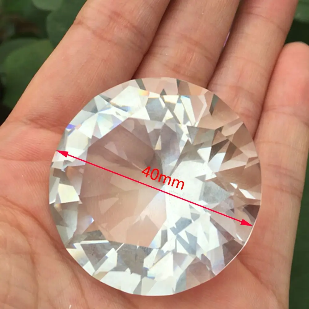 Hot Art Design Neuer Stil, 40 mm, Heimdekoration, geschliffener Glas-Briefbeschwerer, Hochzeitsschmuck, künstlicher Diamant, klarer Kristall