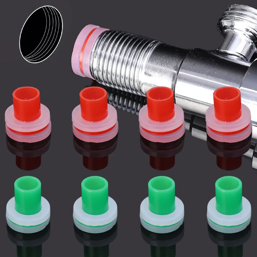 60/10Pc Faucet Leak-proof Sealing Gaskets  PPR Pipe Plugs Free Tape Triangle Valve Prevent Dripping Sealed Ring Silicone Washers