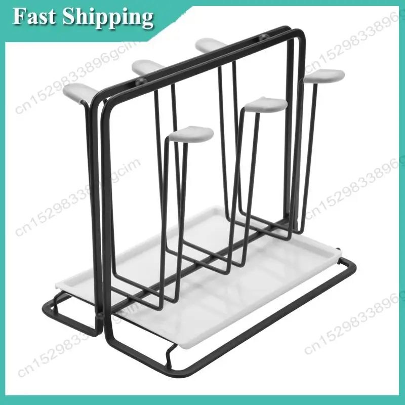 -BABQ 6 Bottle Dish Drainer Metal Bottle Holder, Drip Rack For Vessels With Drip Tray, For Sodastream, Air Up, Avent,
