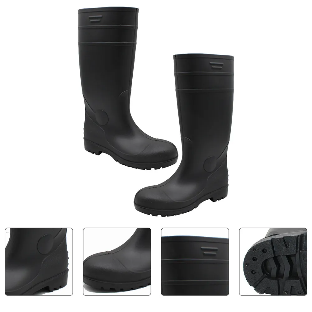 

1Pair Durable Rain Boots for Men High Knee Waterproof Non-Skid Unique Outsole Design Protective Footwear Rain Boots for Men