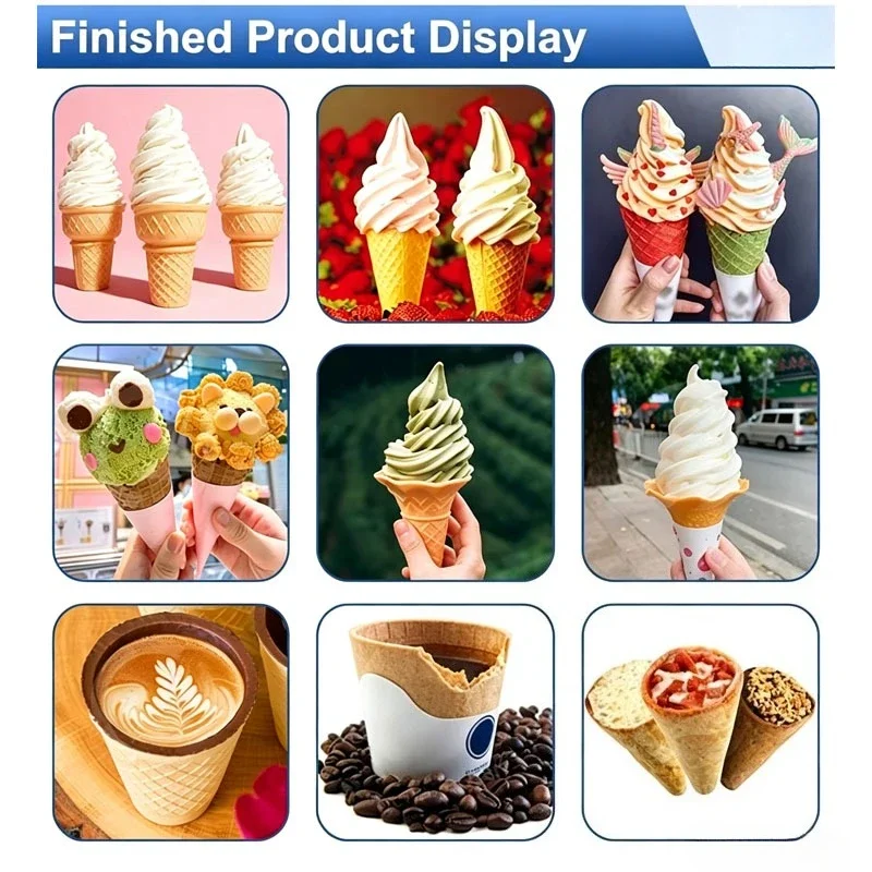 Commercial Cone Forming Machine Wafer Shell Baker for Ice Cream Cones and Crispy Dessert Cups Customized