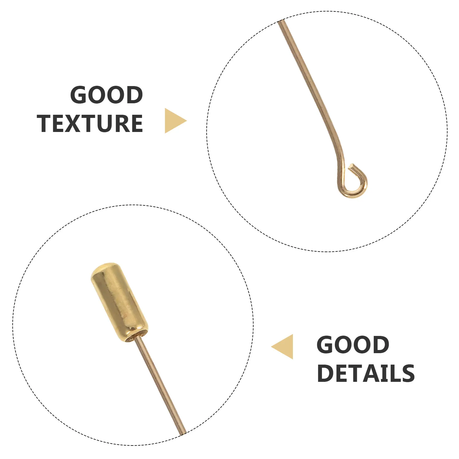 20Sets Brooch Pins Copper Long Needle Eye Stopper Ends Versatile DIY Jewelry Making Hat Tie Costume Brooch Accessories Supplies