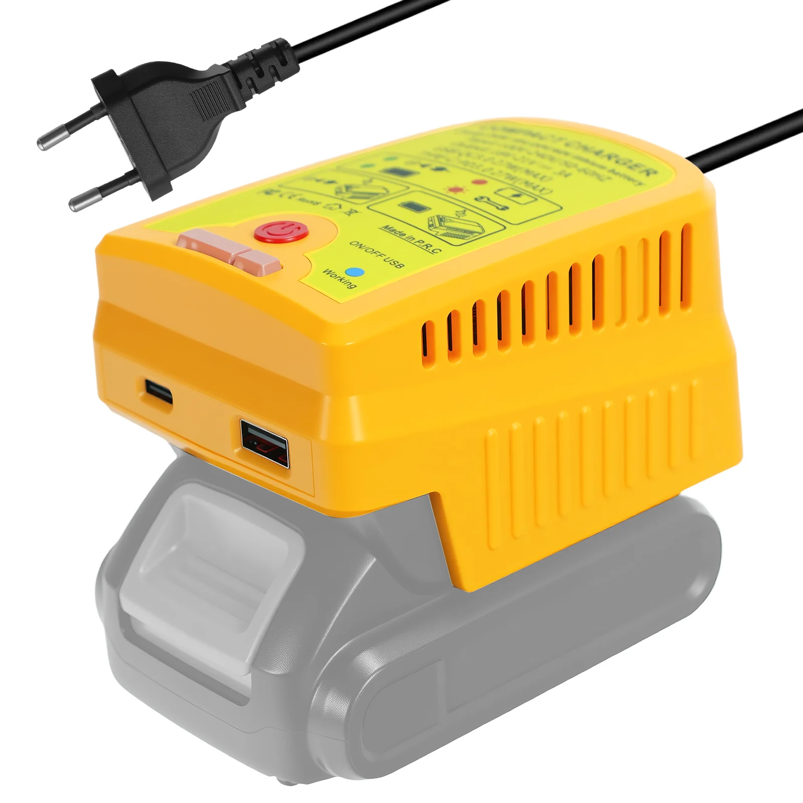 

Зарядное устройство для аккумулятора Dewalt 20 В, инверторный генератор, преобразователь электростанции с портом Type-C и USB (без аккумулятора)