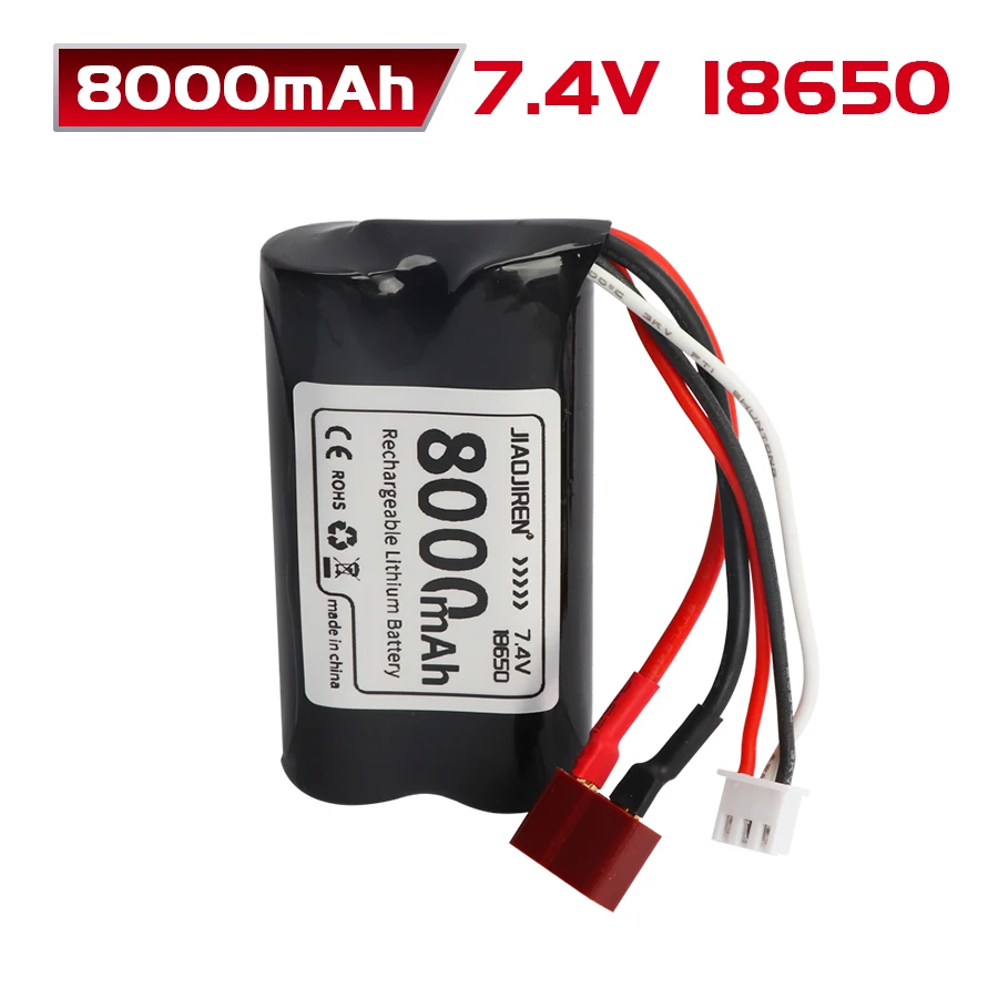 7.4V 8000mAh Li-ion battery wtih T plug  for SCY-16201PRO SCY-16101PRO SCY-16102PRO SCY-16103PRO 1/16 R/C cars truck parts