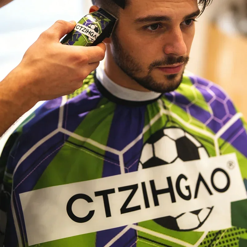 Barber Cape 2026 Football Soccer Theme Professional Salon Hairdressing Cape Waterproof Anti-Static Haircut Gown Cloth Barbershop