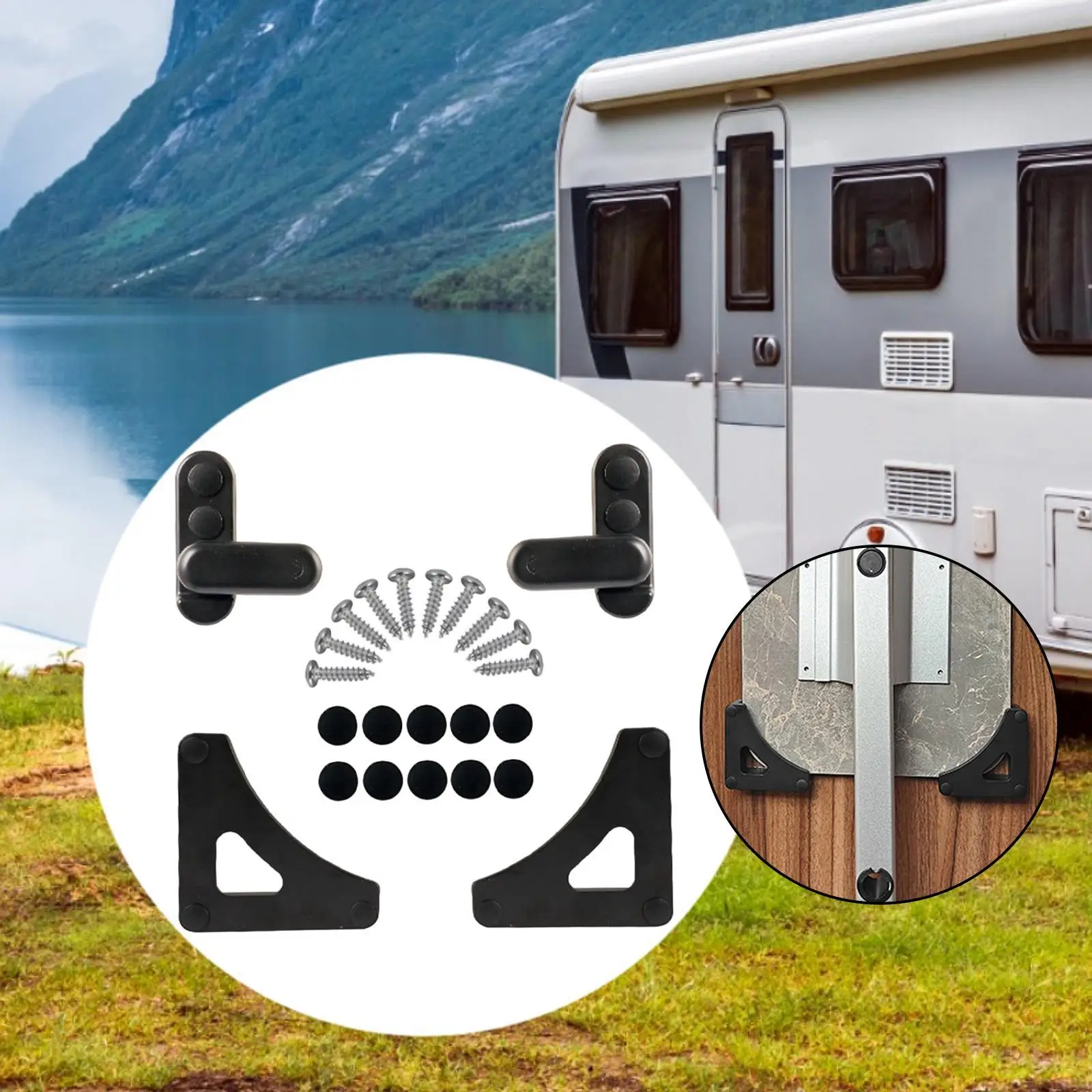 

RV Table Board Buckle Trailer Attachments Rotatable for Secure Setup Hardware Portable Foldable Space Saving Table Lock Clip