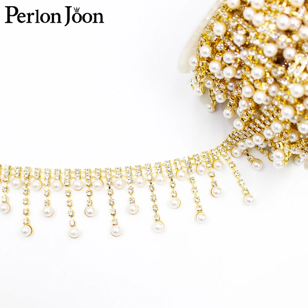 Bridal Wedding Dress Shoes Decoration Accessories Crystal Ribbon Pearl Rhinestone Trim fringe Chain ML172