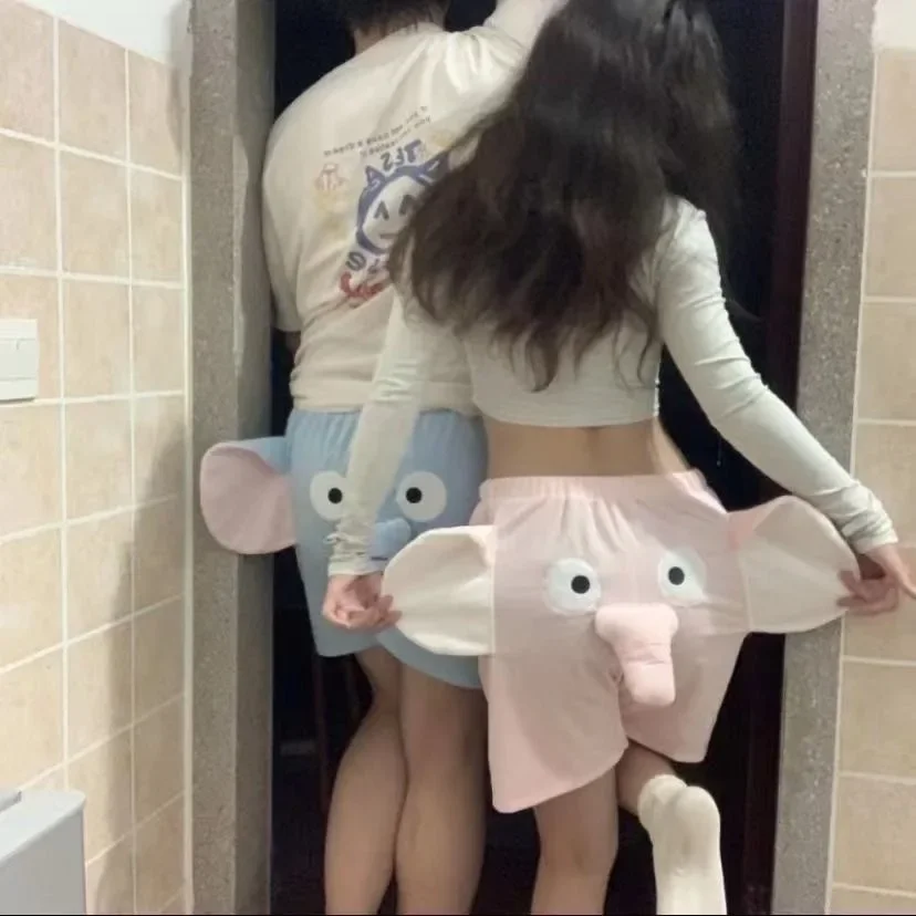 Paar-Spaß-Shorts Elefanten-Quetsch-Teleskop-Kleinschildkröten-Quetsch-Quietsch-Freizeitshorts Elastisch für Zuhause Verschiedene Optionen – Detail 14