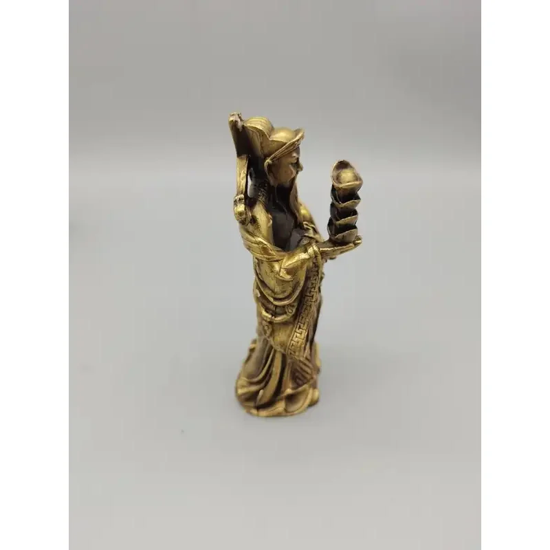 CHINA antique brass fengshui God of wealth small Statue Metal crafts home decorations statue