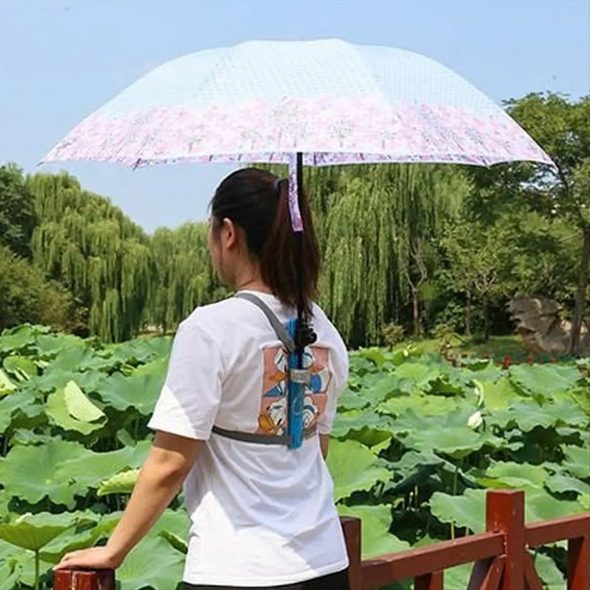 T34C Hands-Free Holder Sunshade Umbrella Clip Clamp Holder Support for Camera Outdoor Photography Fishing Cyclin view 3