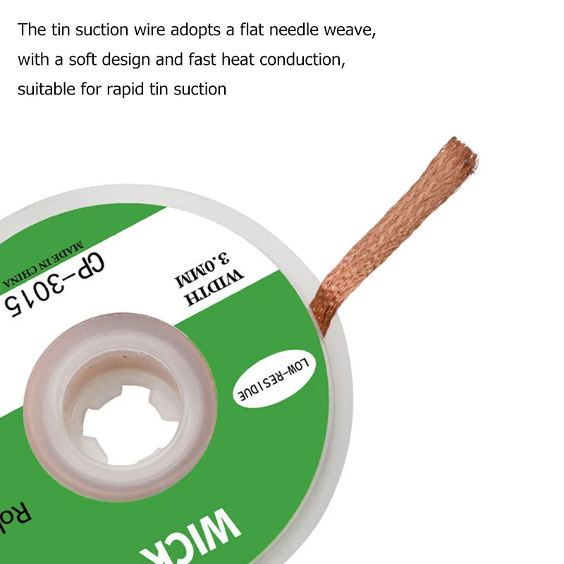 1.5M Desoldering Mesh Braid Solder Remover Wick Wire Welding Tin Sucker Cable Lead Cord Flux BGA Repair Tool