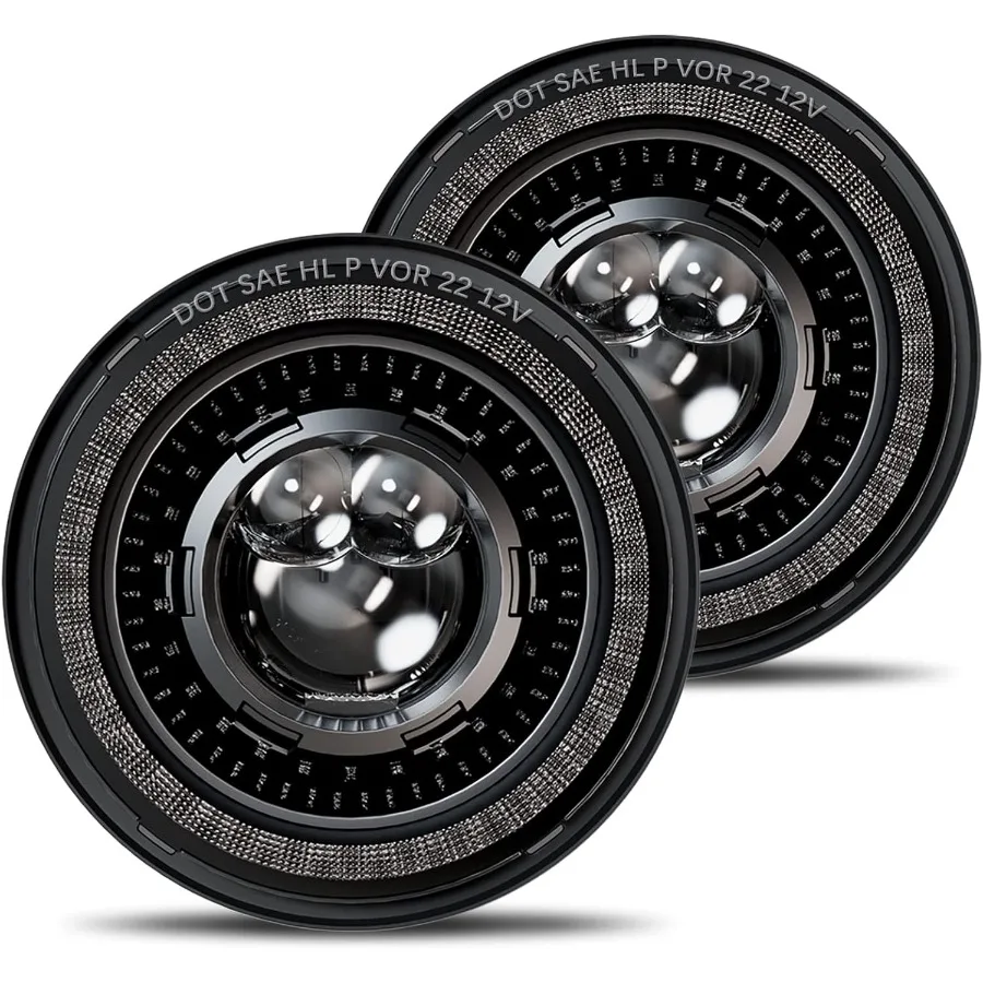 

Новые 1000 ярких антибликовых 7-дюймовых светодиодных фар, круглые с звездным DRL, градиентным указателем поворота Halo для Jeep Wrangler JK JK