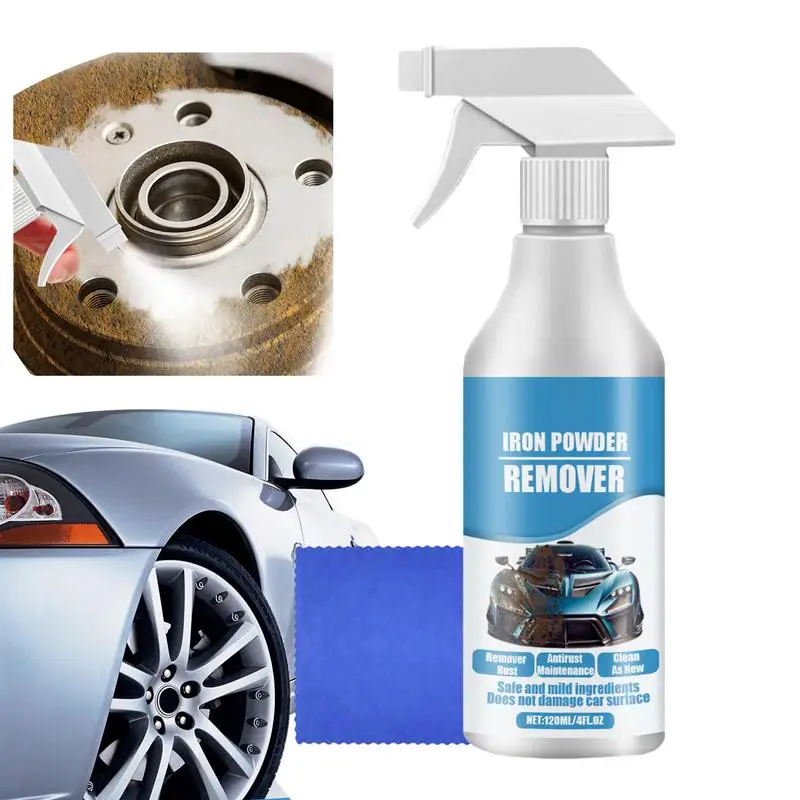 

120ml Car Rust Remover Spray With Towel Multi-Purpose Metal Surface Chrome Paint Car Maintenance Iron Powder Cleaning