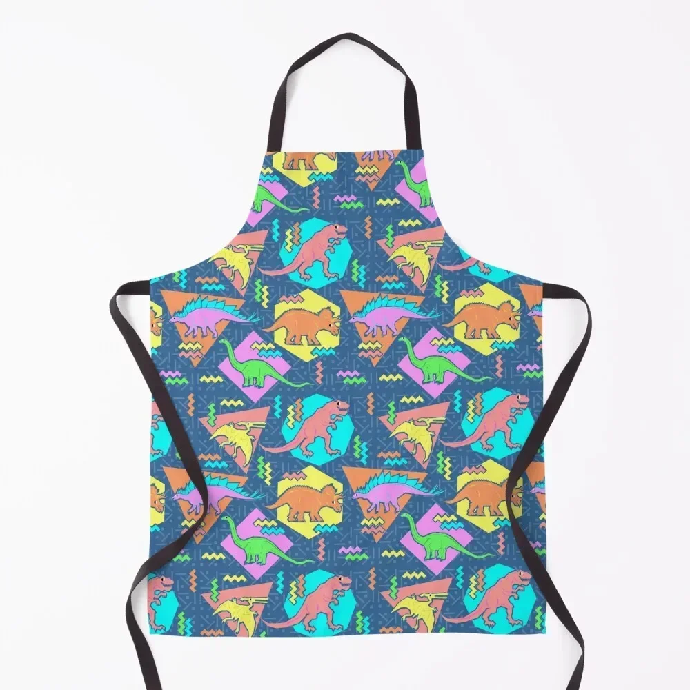 

Nineties Dinosaurs Pattern Apron Women Kitchen work gowns for women cleaning Woman Work bib Apron