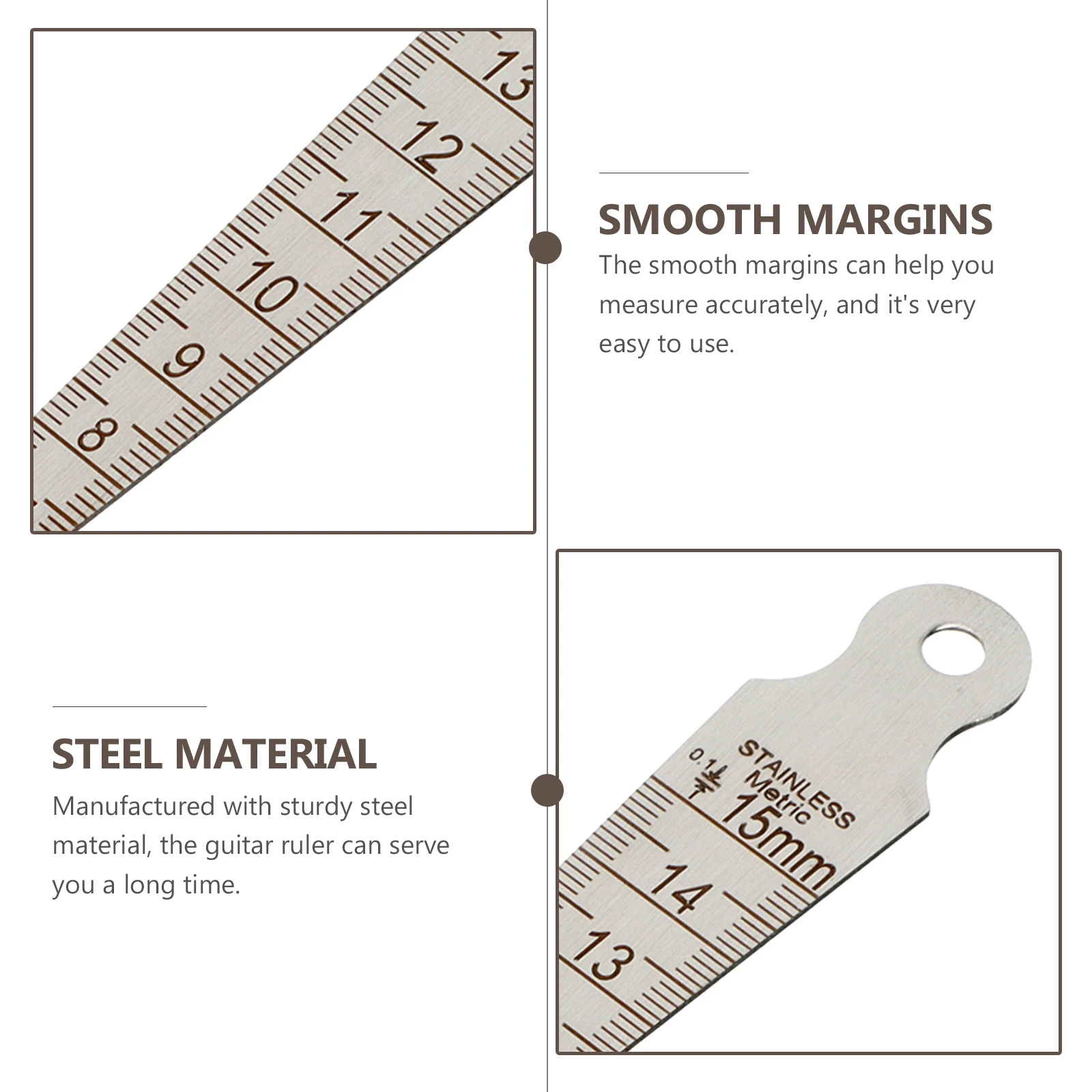 

Guitar Measuring Ruler Luthier Tool Gift Bridge Measure Repair Kit Steel Action