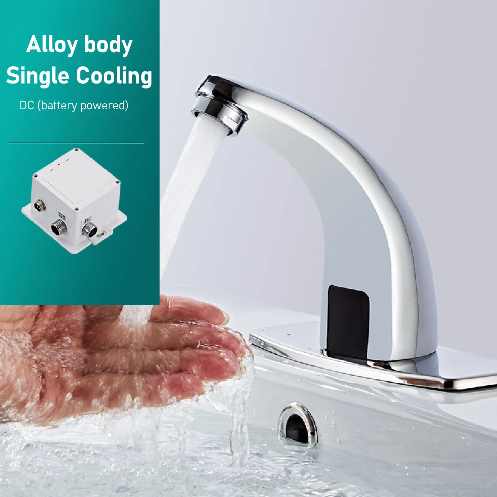 

Sensor Faucet Energy Saving Infrared Sensing G1/2 Automatic Sensor Bathroom Faucet High Sensitivity Fine Polished for Bathroom