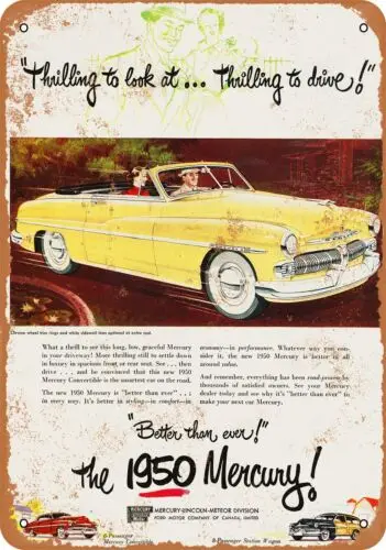 Metal Sign - 1950 Mercury Convertibles - Vintage Look Reproduction