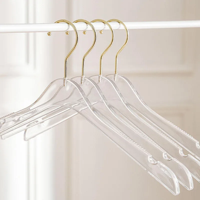 Transparent Acrylic Clothes Hanger Wardrobe Organizer Coat Suit Hanger Non Slip Pants Rack,Suitable for Adults Children