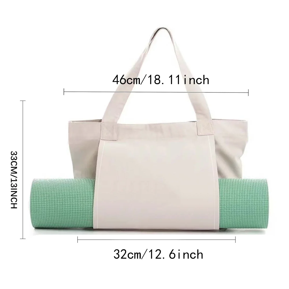 Gym Bags Canvas Handbag Yoga Mat Tote Bag Pocket Large Capacity Pilates Shoulder Bag Storage Love Letter Printing Series