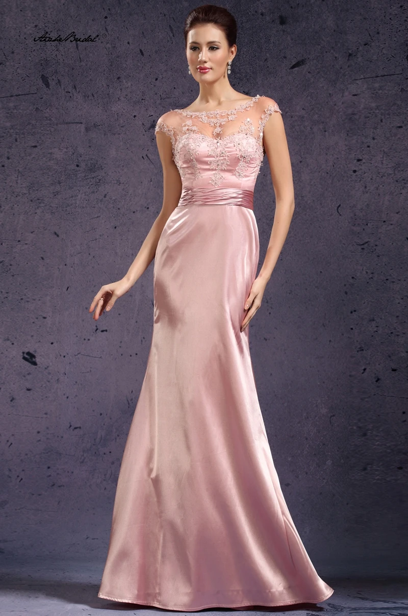 

Элегантные вечерние платья с круглым вырезом и открытой спиной, длинные вечерние платья без рукавов с кружевной кепкой