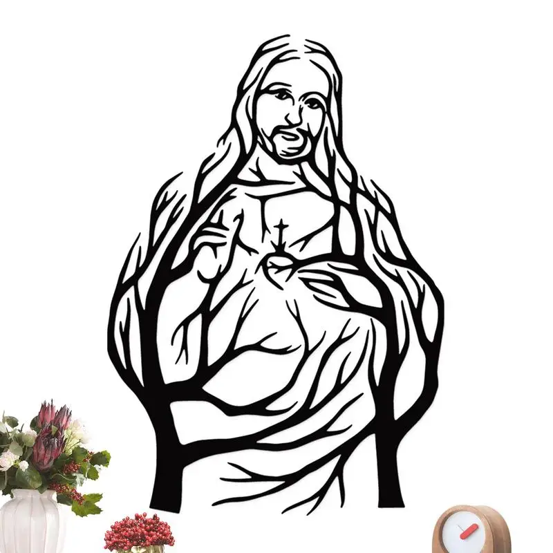 

Jesus Metal Wall Art Religious Silhouette Iron Wall Art Christian Wall Art For Home Garden Bedroom Living Room Easter Metal Iron