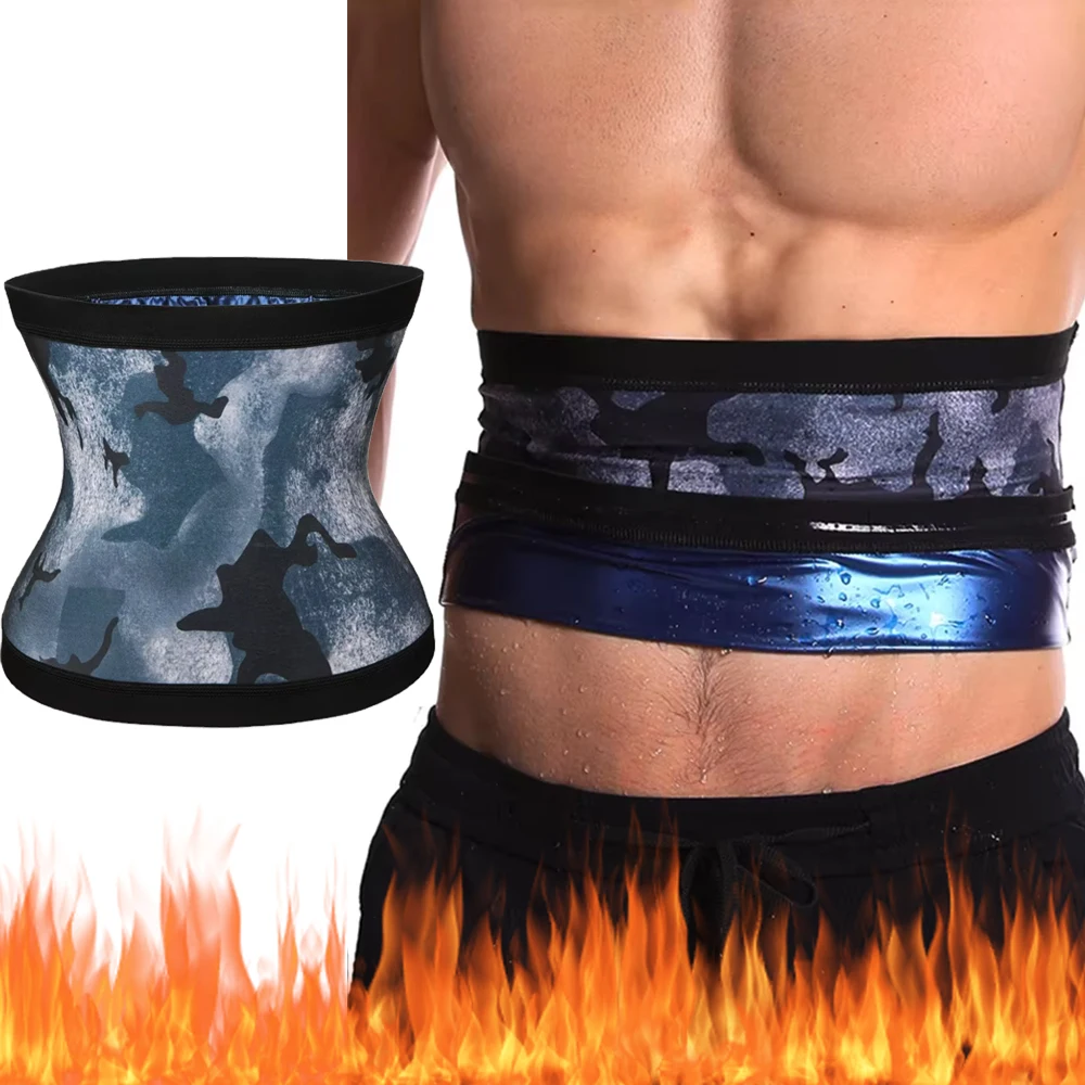 Men Sauna Suits Waist Trimmer Belly Wrap Workout Sweatband Shapewear Sweat Weight Loss Body Shaper Tummy Control Slimming Belts