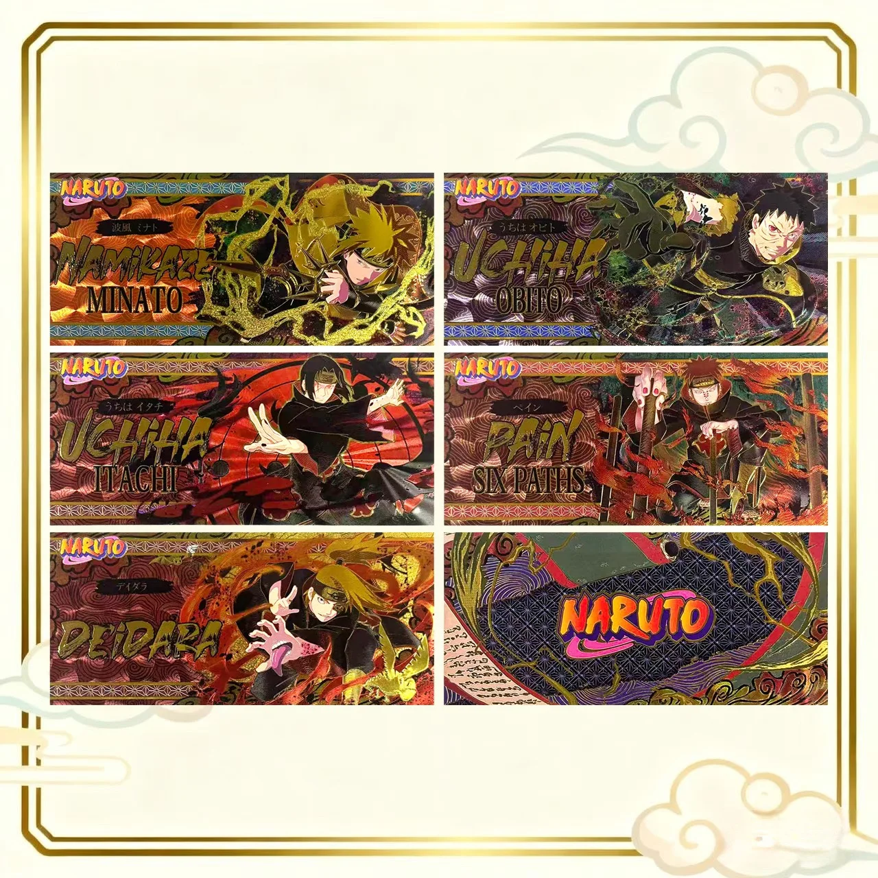 新しいナルトアニメコレクションカード金箔紙幣ミナトオビトイタチペインデイダラコレクタブルギフトファン友人子供向け