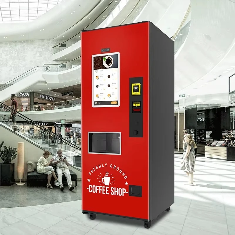 Automatic Instant Drink Mini Coffee Vending Machine, Coin Acceptor, 24/7 Hot Beverage Dispenser, Commercial Use