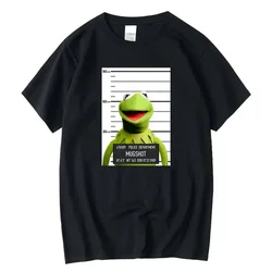 Short Sleeve Style Tops Tees Oversized Summer New T Shirts 5XL Mens Tshirts Funny Prisoner Frog kermit mugshot Washed Vintage