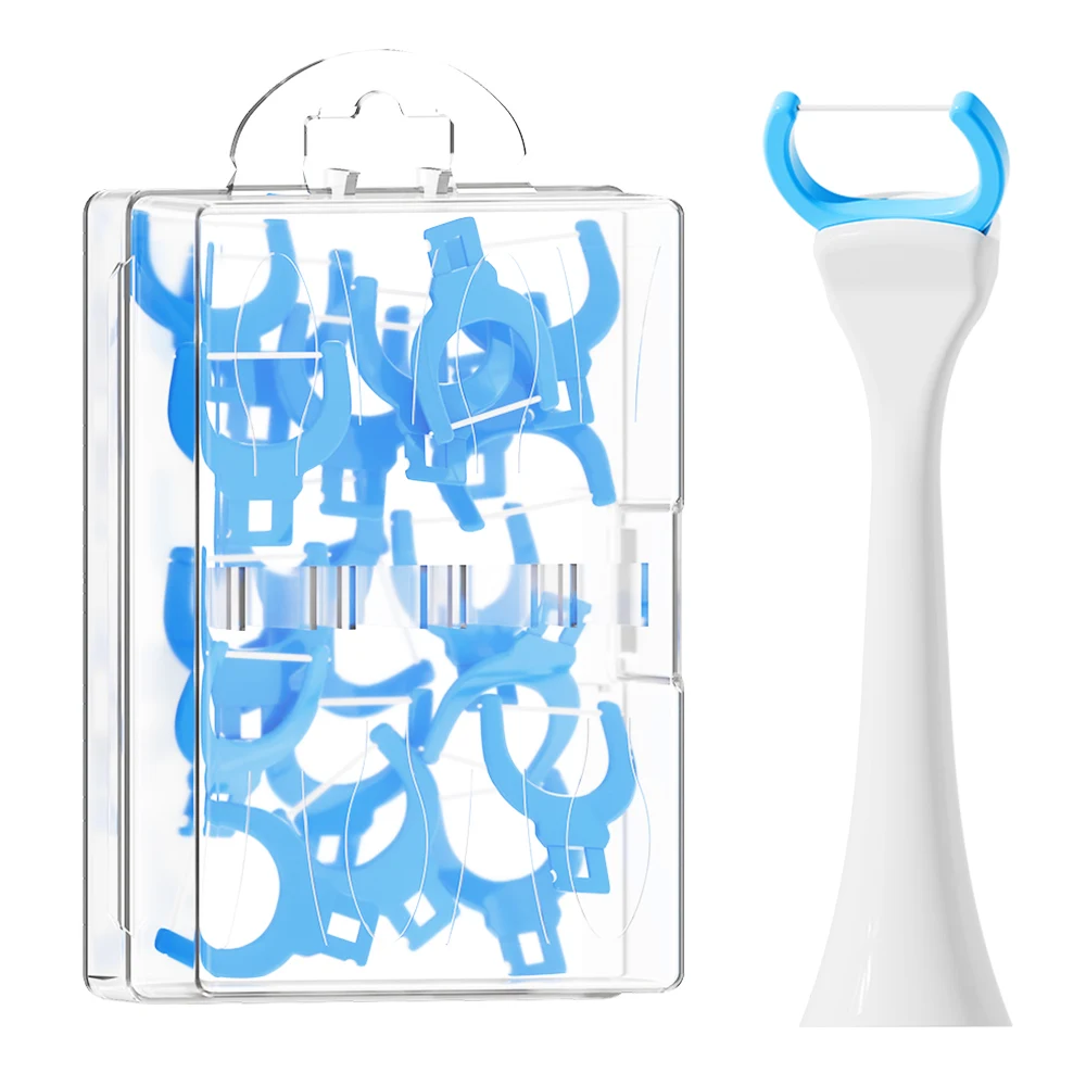 متوافق مع مقبض فرشاة الأسنان الكهربائية من فيليبس سونيكير، رؤوس فرشاة فلوسر البديلة، 20 قطعة من رؤوس استبدال الخيط