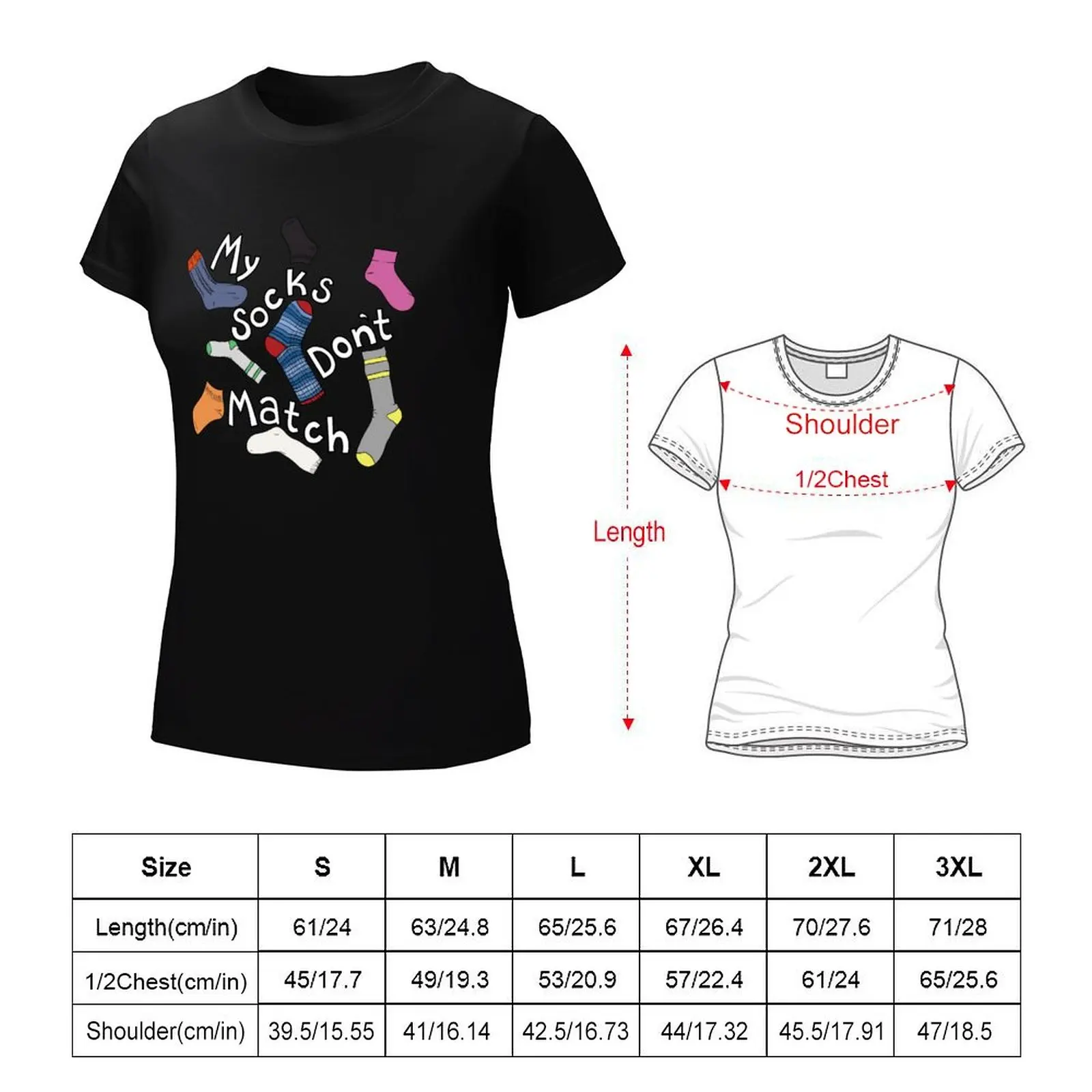 MisMatched T-Shirt lady clothes tees graphic t-shirts for Women