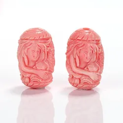 Pink Conch Shell Carved Mermaid Fashion Women Earring Set ,Birthday Gift,Women's Jewelry Accessories