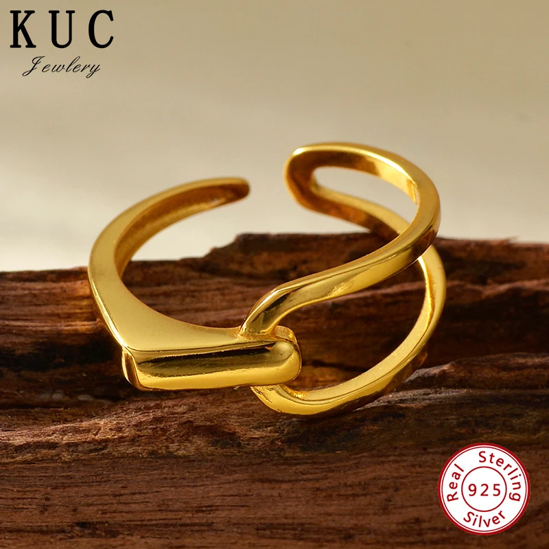 

925 Sterling Silver Original Certificate Geometric Horseshoe Ring For Women Luxury Fashion Free Shipping Jewelry